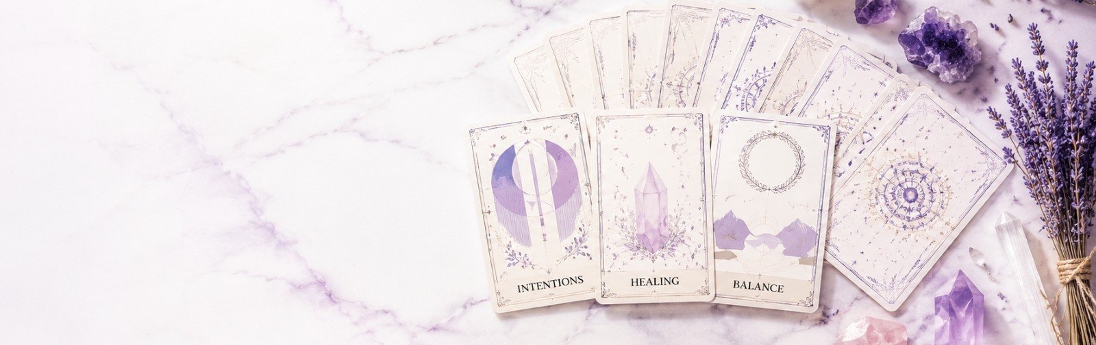 Healing crystals and tarot cards